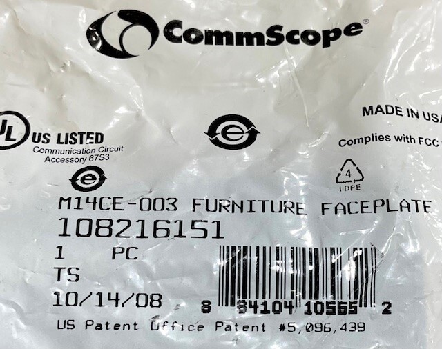 Commscope M14CE-003 FURNITURE FACE PLATE BLACK **LOT OF 10**