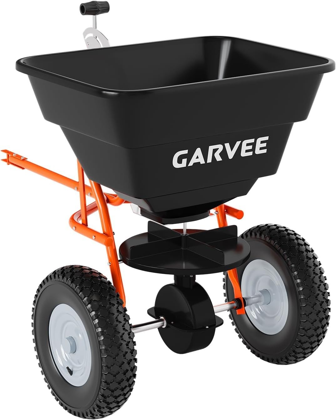 85LBs Tow Behind Broadcast Spreader Adjustable Seed Salt with Cover Hitch