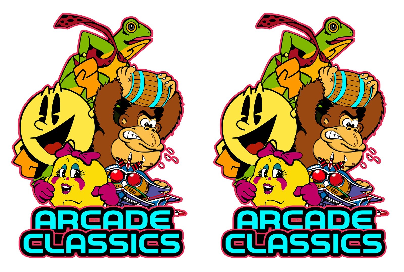 Mame Multicade Classics Side Art Arcade Cabinet Graphics Decals Stickers Set