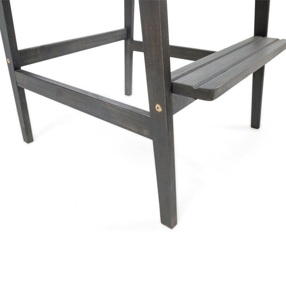 Outdoor Acacia Wood Adirondack Barstools Set of 2 Dark Gray