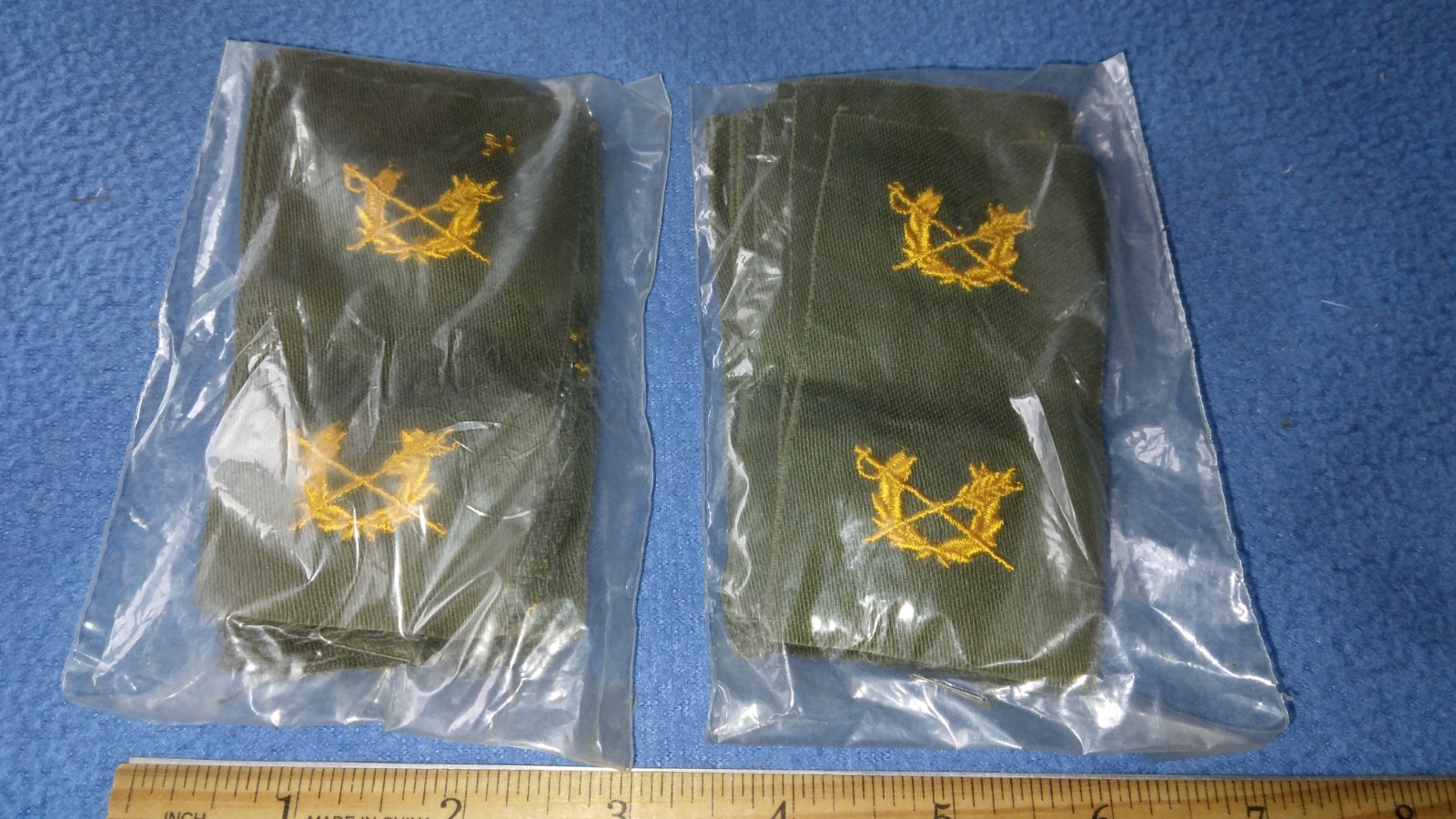 LOT OF 24 PAIRS-VIETNAM ERA - JUDGE ADJUTANT GENERALS SUBDUED SEW-ON PATCHES-NEW