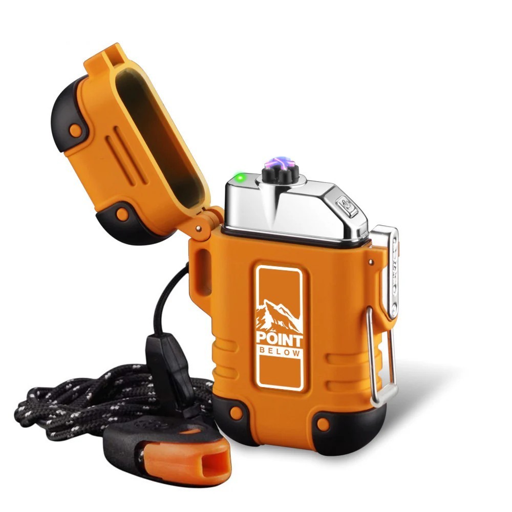 Point Below Electric Windproof Waterproof USB Rechargeable Lighter