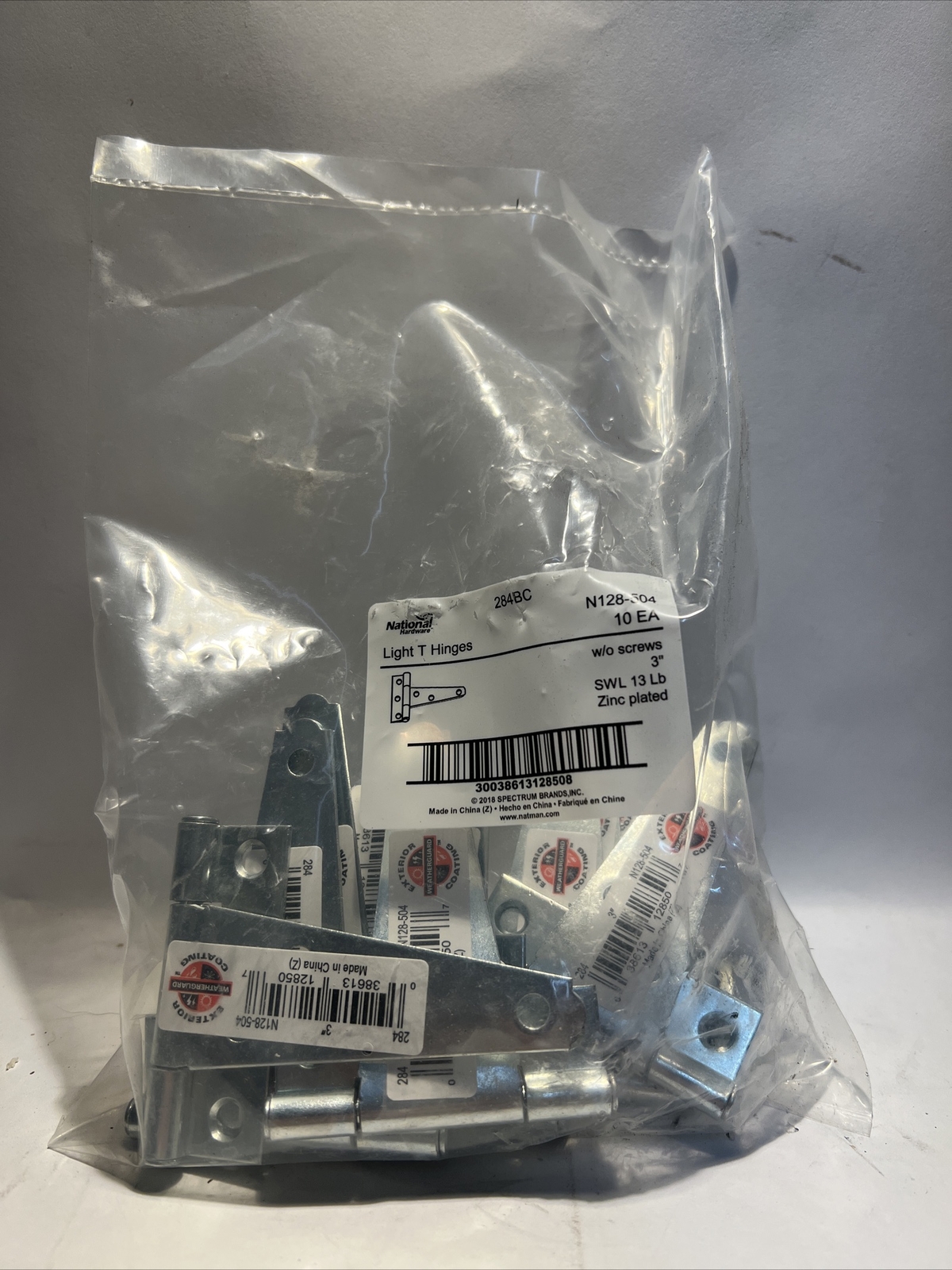 National Hardware N128-504 284BC Light T Hinge in Zinc plated