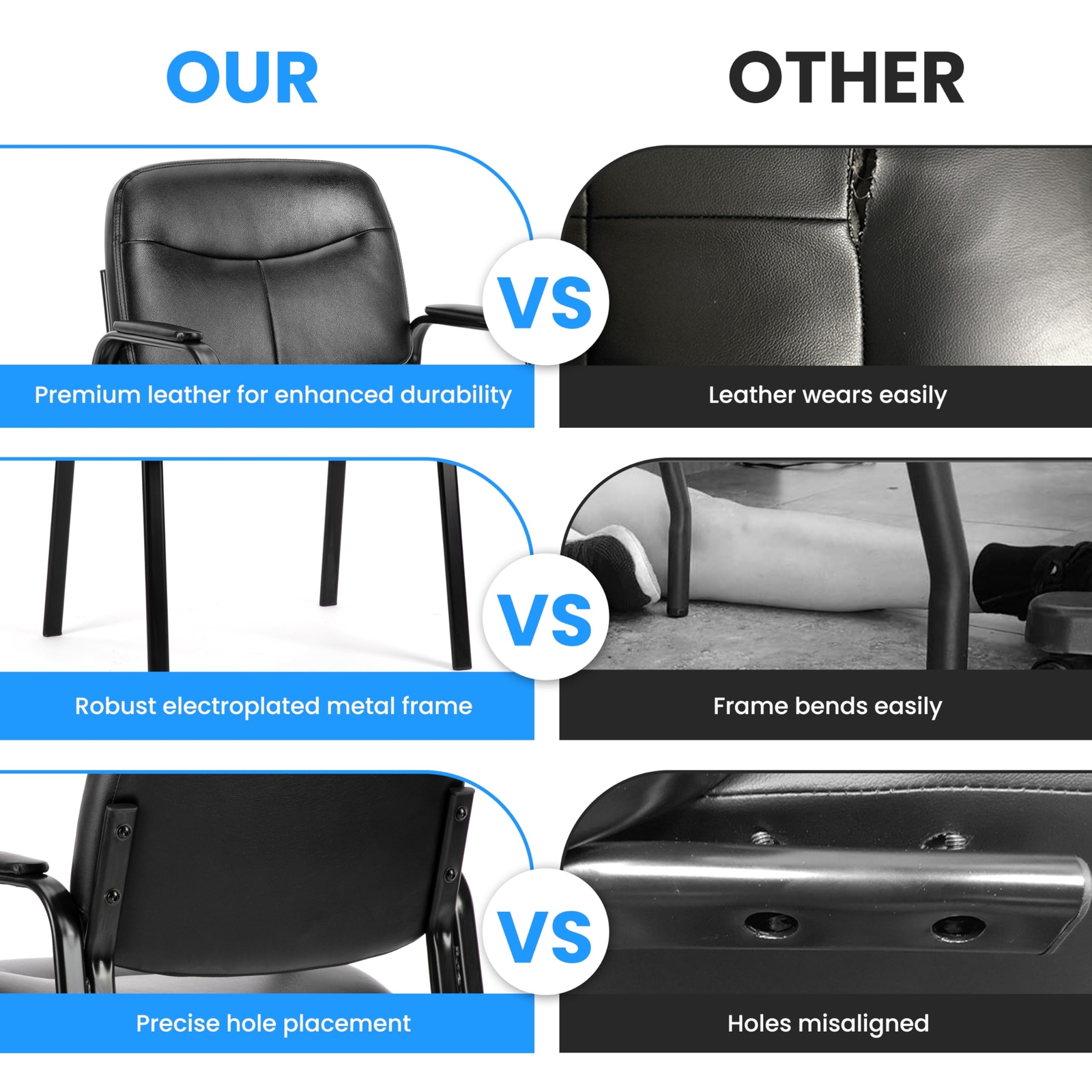 Luxury 2-Pack Leather Reception Chairs for Conference & Lobby Areas