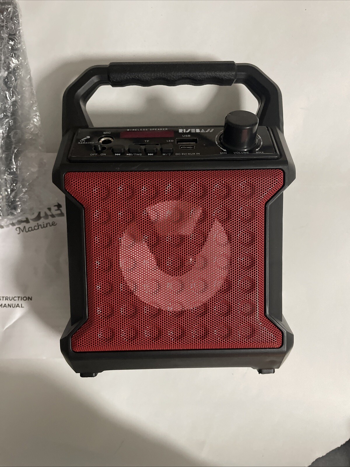 Portable Bluetooth Speaker Karaoke Machine System +Microphone Party Light /Strap