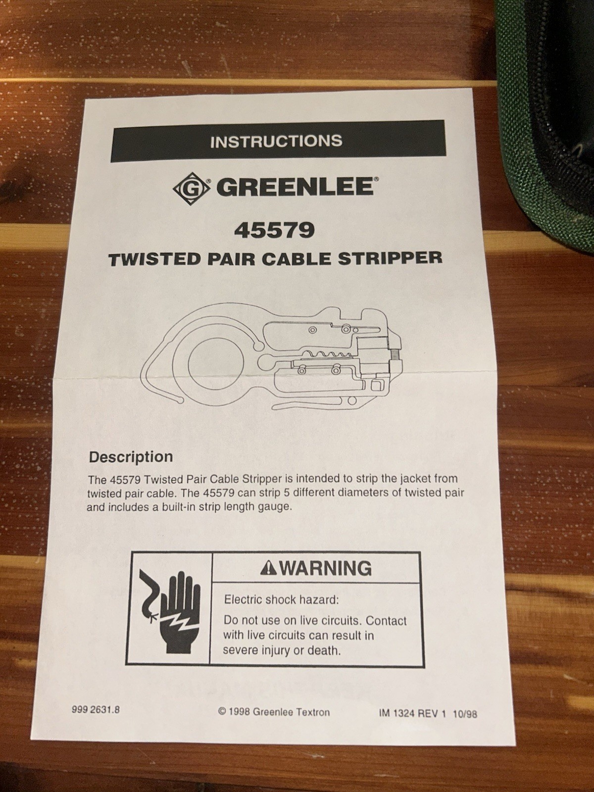 NEW - GREENLEE 45579 CATEGORY 5 DATA TERMINATION & TEST KIT
