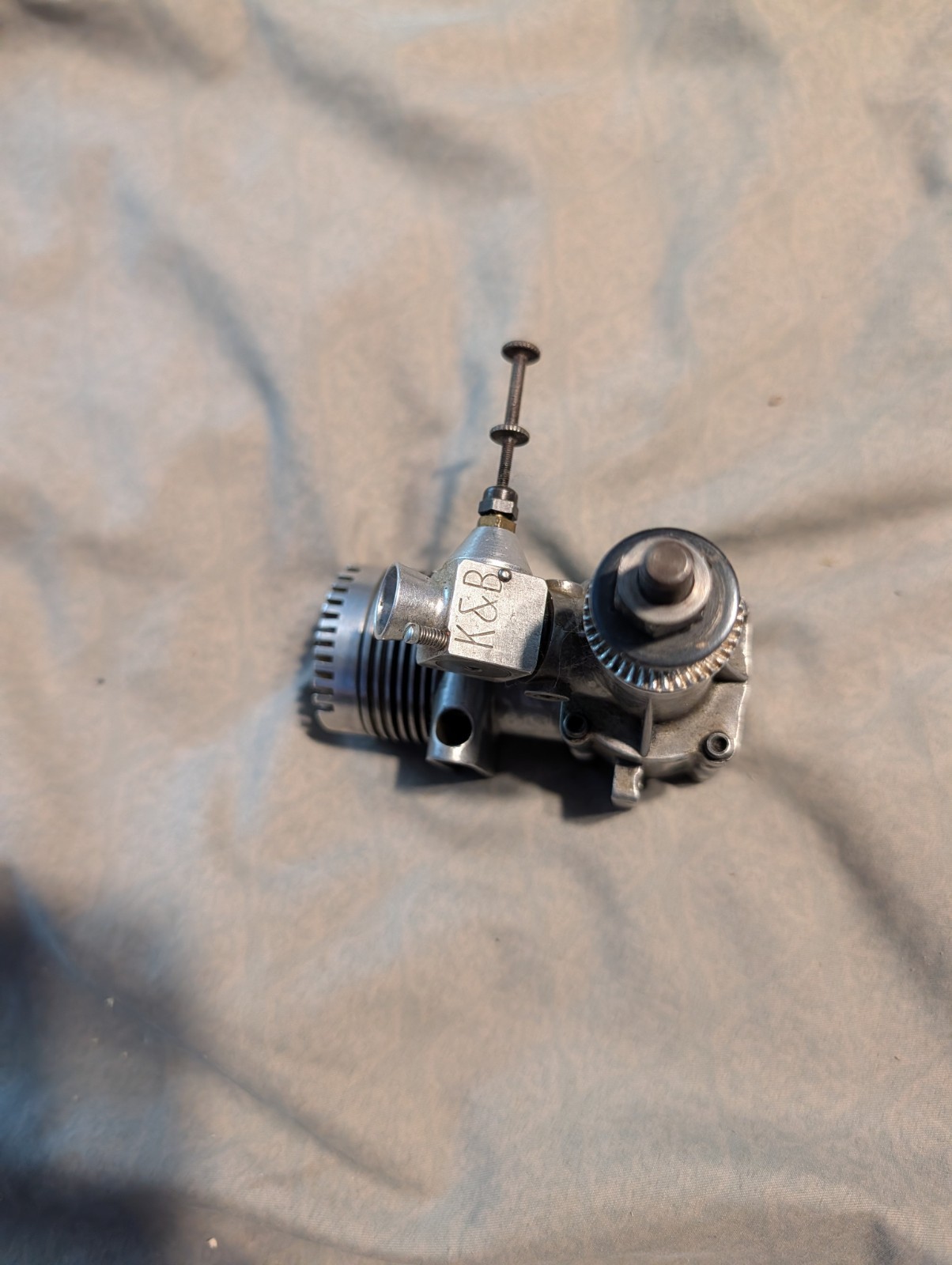 K&B 40 Engine, No muffler, Turns over smooth, with spark plug