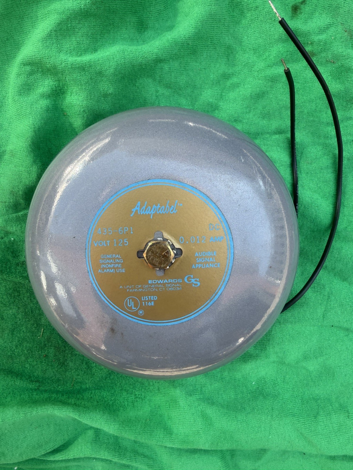 435-6P1 EDWARDS SIGNALING ADAPTABEL 6 INCH BELL 125 VDC