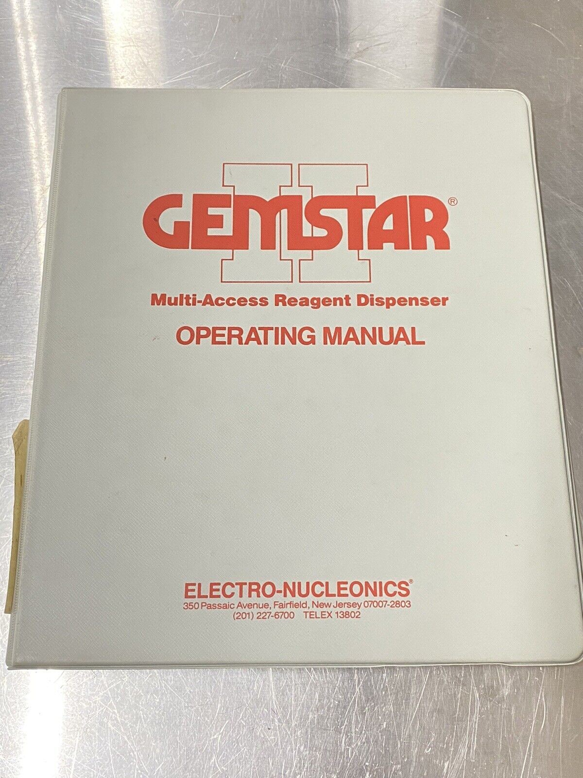 Electro-nucleonics GemStar 2 Multi Access Reagent Dispenser - Manual