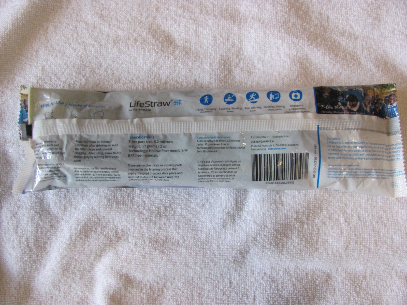 LifeStraw LSPHF017 Personal Water Filter Straw - Portable 4,000L Emergency