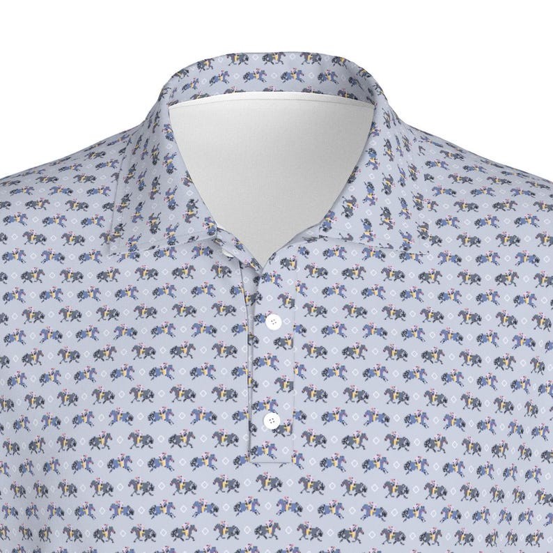 Off to the Races Golf Polo Shirt Kentucky Derby Horse Racing Men