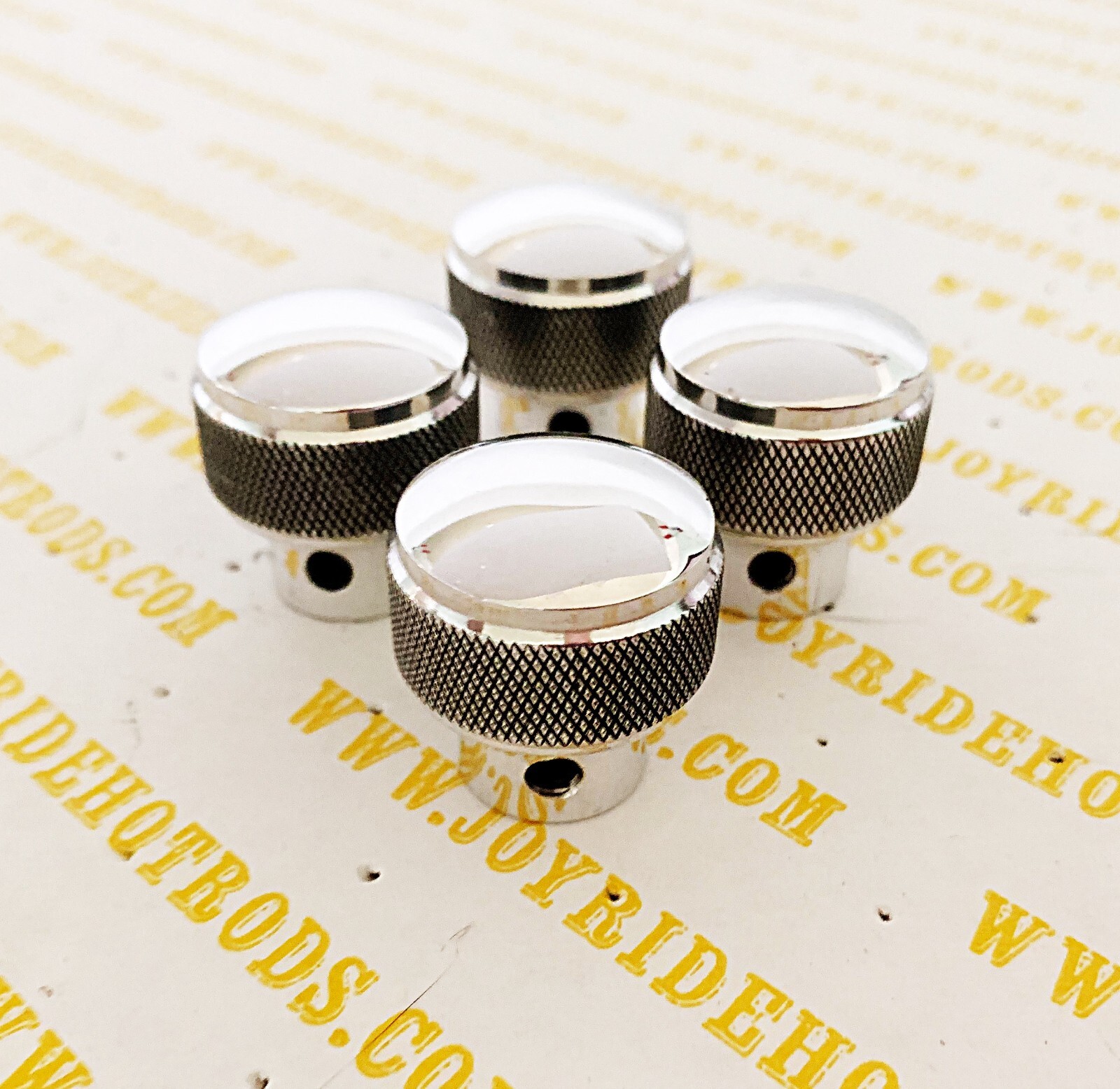 4 x Genuine 'Knurled' Style Dash Knobs by SoCal Speed Shop- Polished Aluminum