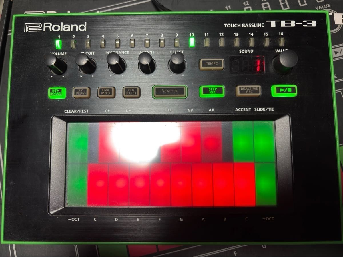 Roland TB-3 Touch Bassline Bass Synthesizer w/ AC Adapter Box Manual Tested