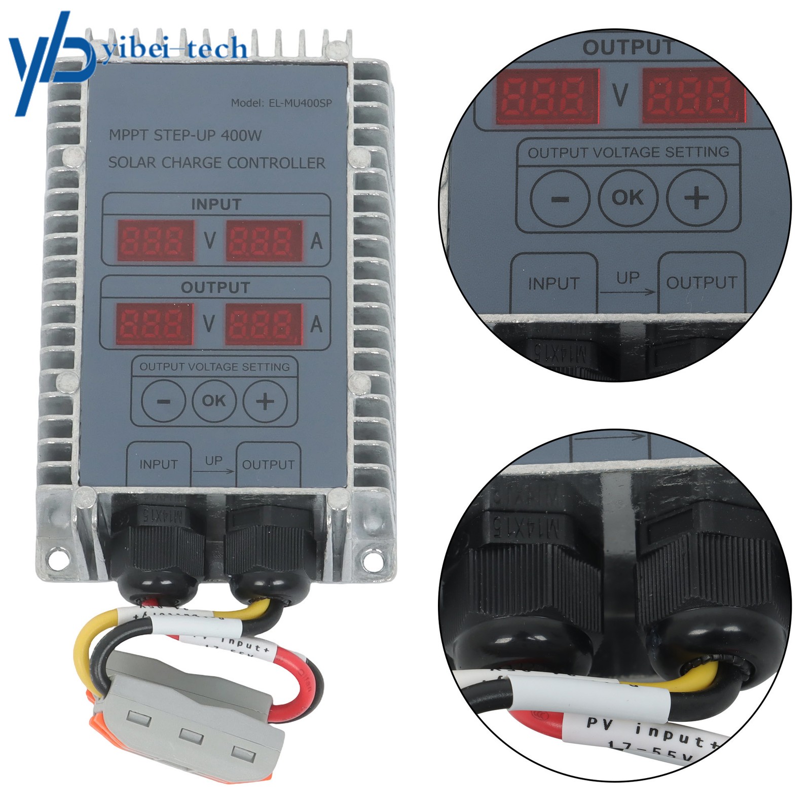 Waterproof Solar Panel Regulator Boost MPPT 24‑85V LED Display Adjustable 400W