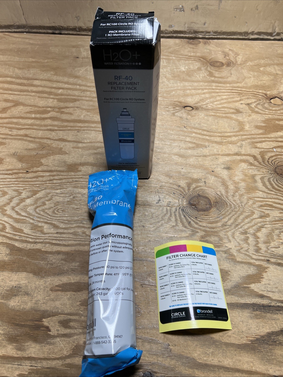 Brondell RF-40 Membrane Water Filter Replacement for Circle RO System RC100
