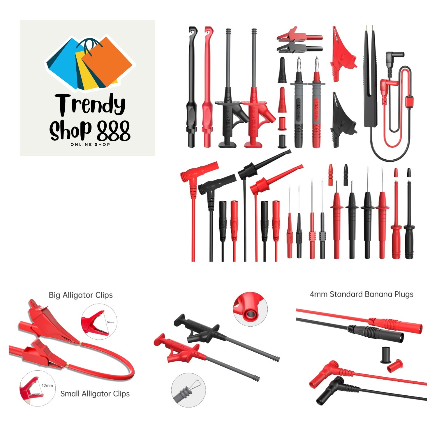 25PCS Silicone Multimeter  Leads Kit with Replaceable Wire Piercing Probes Se...