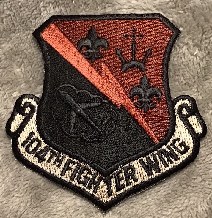 US Air Force 104th Fighter Wing Desert Khaki Insignia Badge Patch