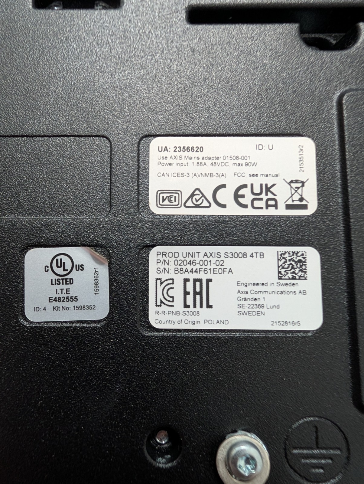 Axis S3008 4TB Network Video Recorder