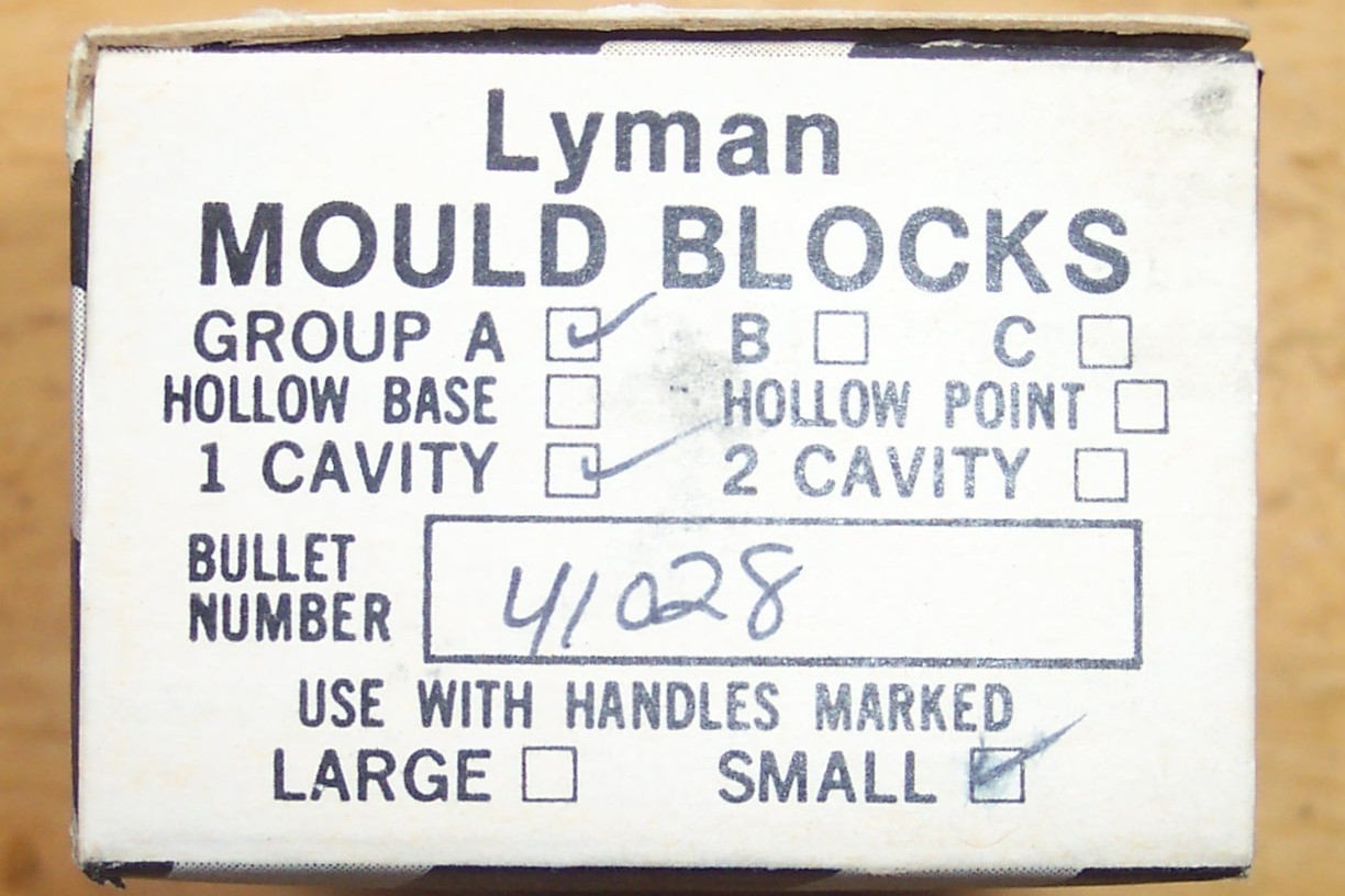 LYMAN 41028 SINGLE CAVITY 41 CALIBER 212 GRAIN MOULD UNUSED IN ORIGINAL WRAP