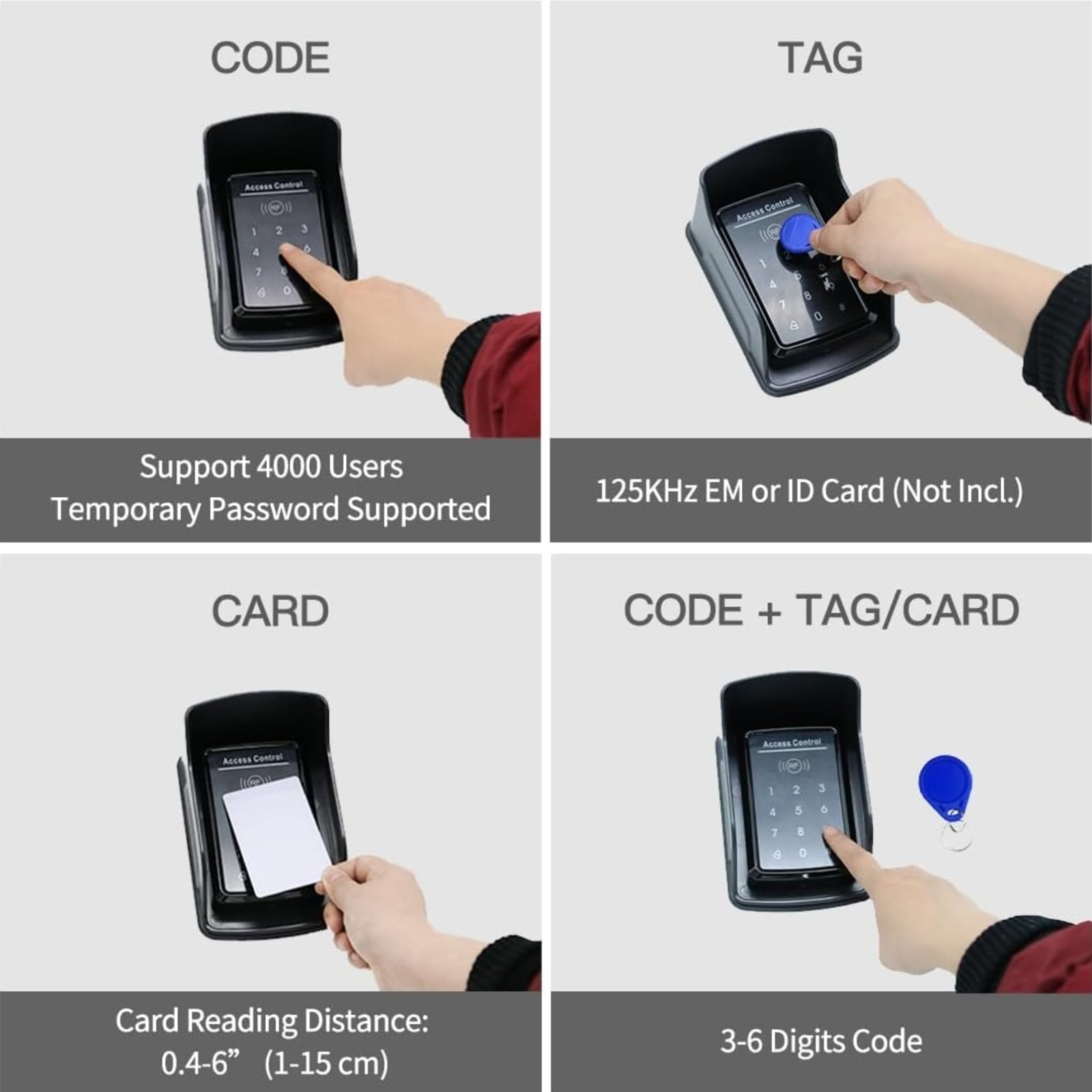 TOPENS TC175P Touch Panel Wired Keypad Universal Keyless Entry Keypad DC 12V 24V