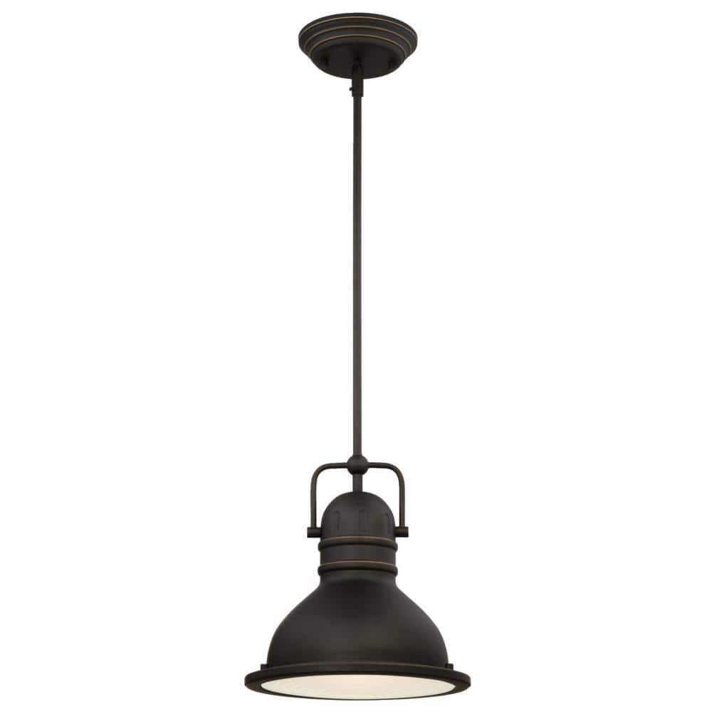 Westinghouse Boswell 1-Light LED Mini Pendant, Oil-Rubbed Bronze, Frosted Lens