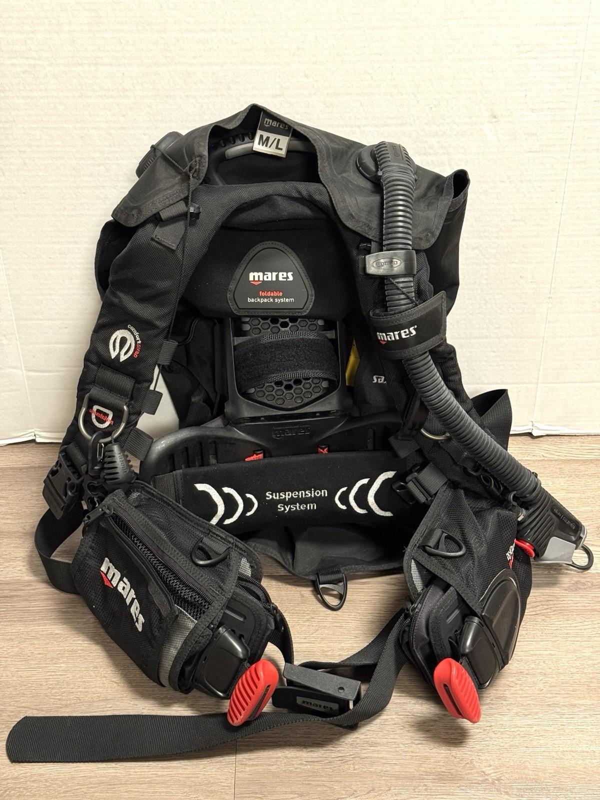 Mares Foldable Backpack System Diving Backpack Size M/L BC Scuba READ!