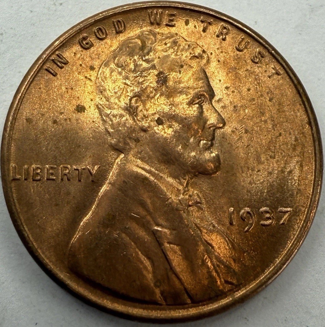 1937 Uncirculated Lincoln Wheat Cent Exact Coin Imaged #LWC2439