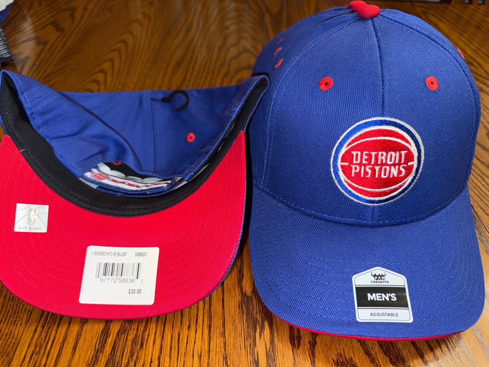 NBA Detroit Pistons Royal Blue Adjustable Cap/Hat FREE SHIPPING