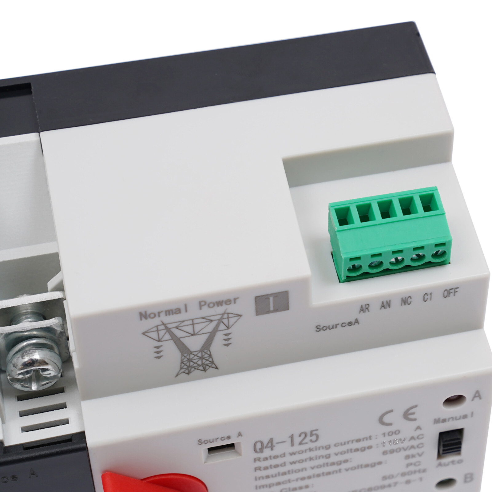 2P 100A Dual Power Transfer Switch For Generator Changeover Switch Automatic