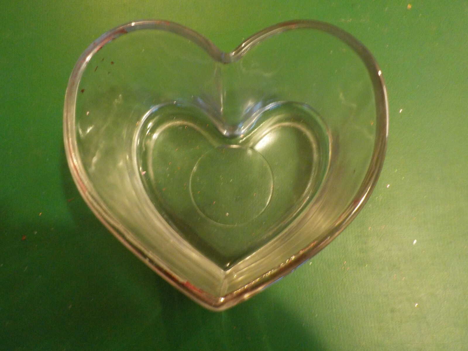 Clear Glass Heart Shaped Candy Dish 5" x 3" (SM T-4)