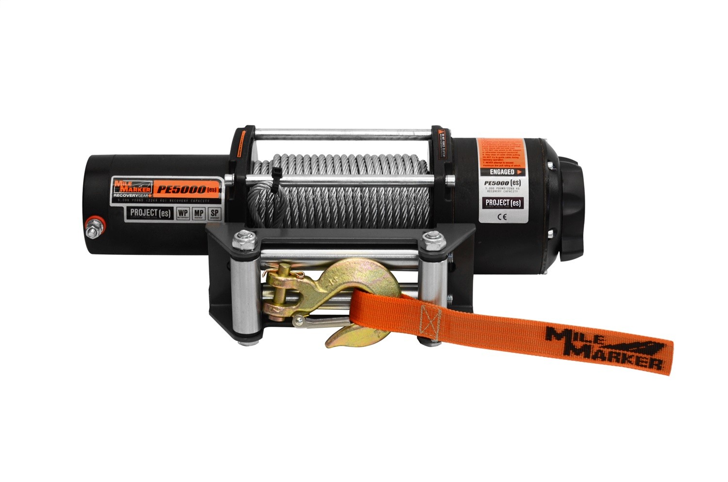 Mile Marker 77-50120W PE5 ES Waterproof Winch 5lbs Rated Line Pull 12V 38HP