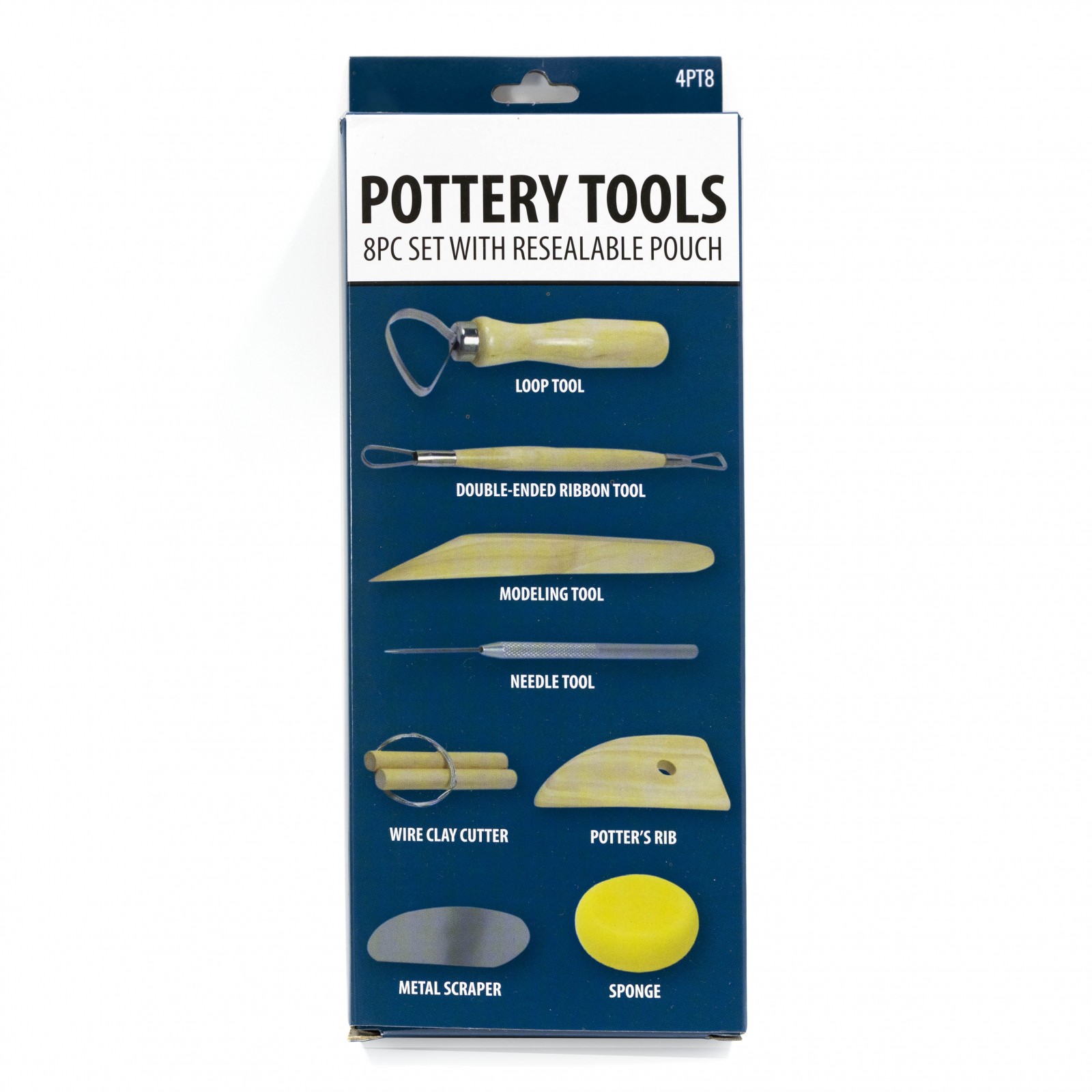 ToolTreaux Basic Pottery Tools Modeling Clay Arts and Crafts Supplies Set - 8pc