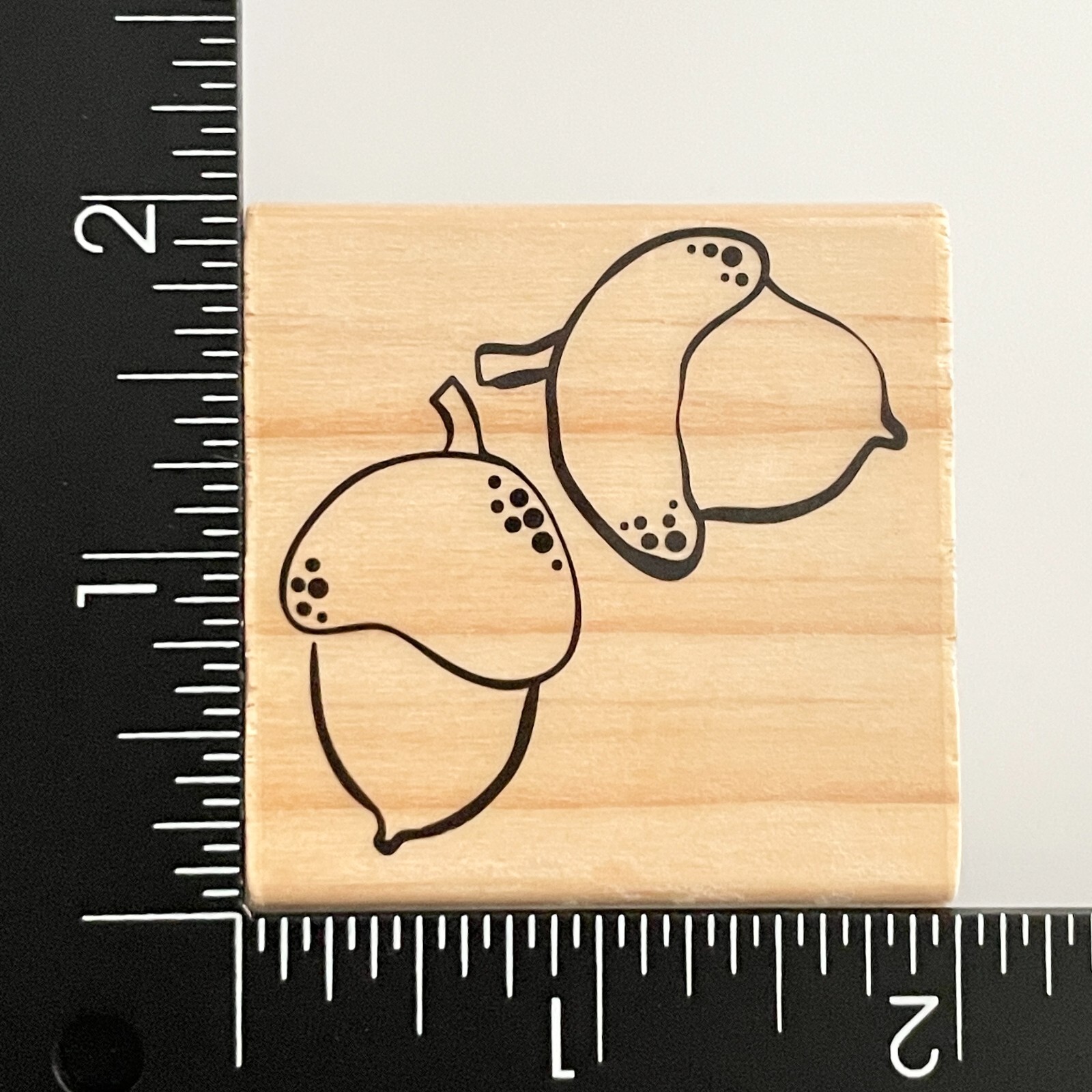Acorns Wood Mounted Rubber Stamp