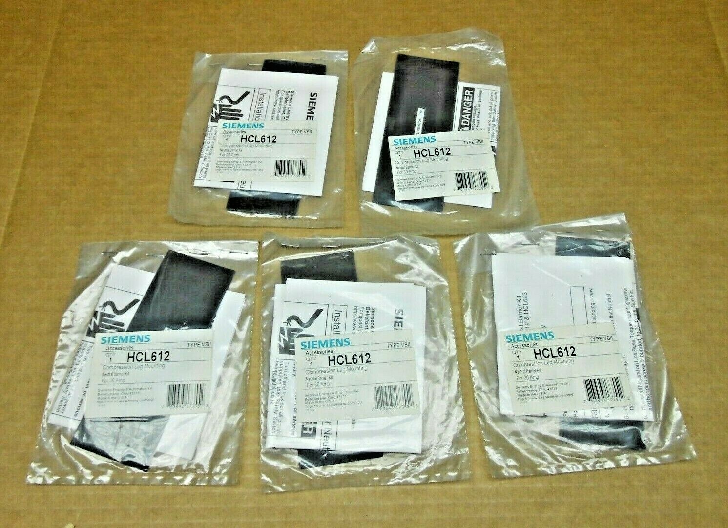 LOT 5 NIB SIEMENS HCL612 SAFETY SWITCH NEUTRAL BARRIER KIT 30 AMP 30A (18 AVAIL)