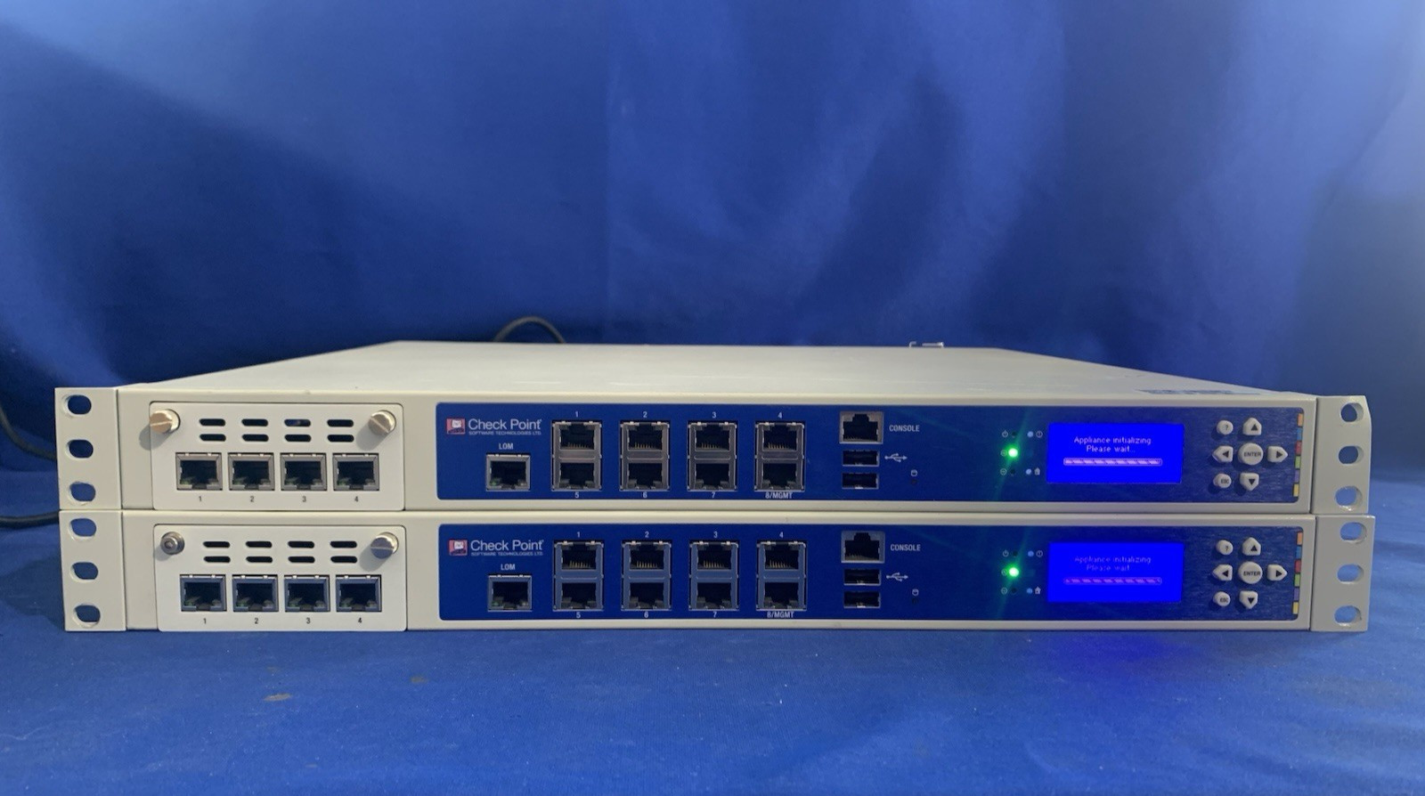 2 Checkpoint P-210 8-Port Gigabit Security Appliance NO HDDs Set Lot - Powers On