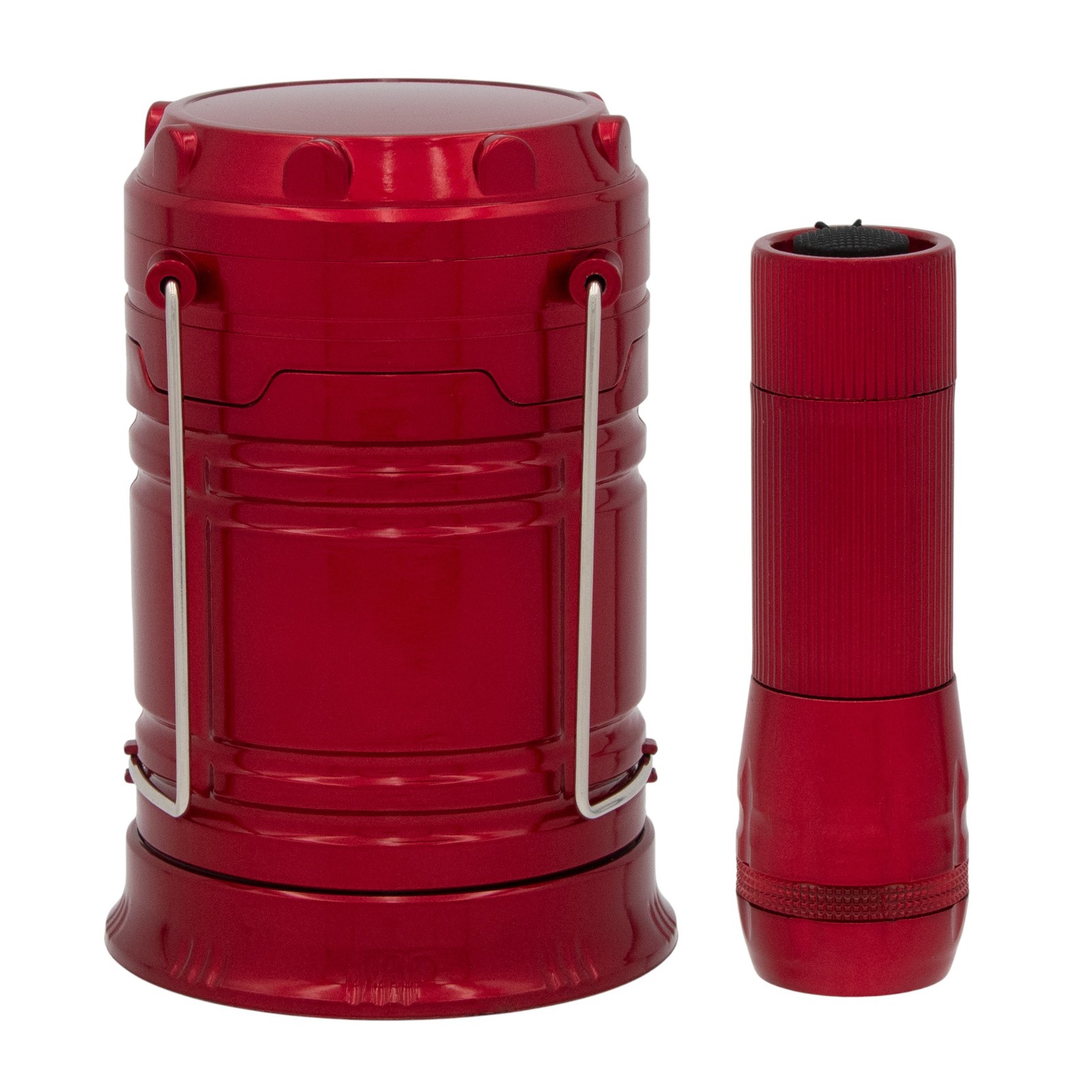 Smart Home 3pc Lantern and Flashlight Emergency Light Set in Red