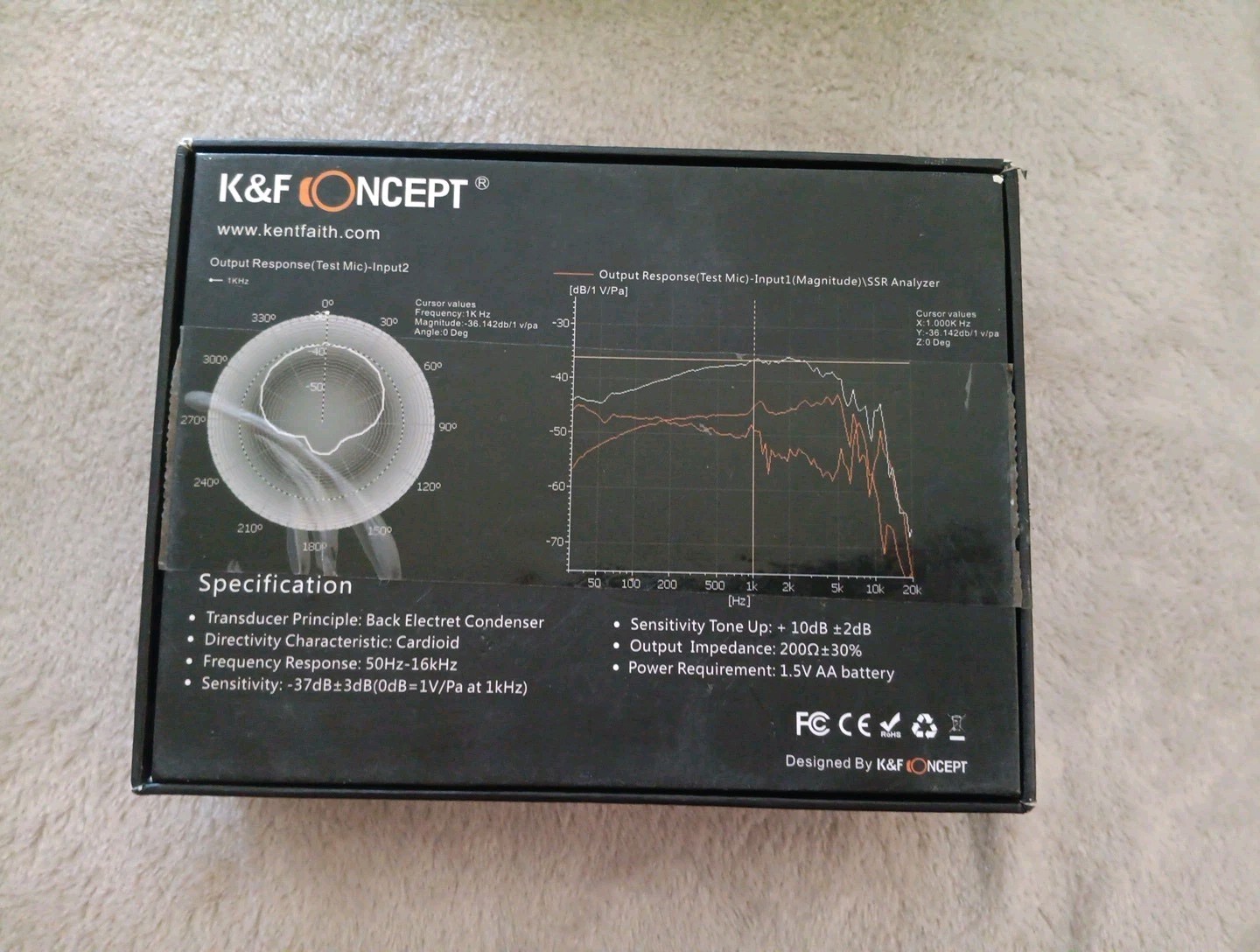K&F Camera Microphone Mic Concept CM-500 Camera Mount Condenser Small Mono