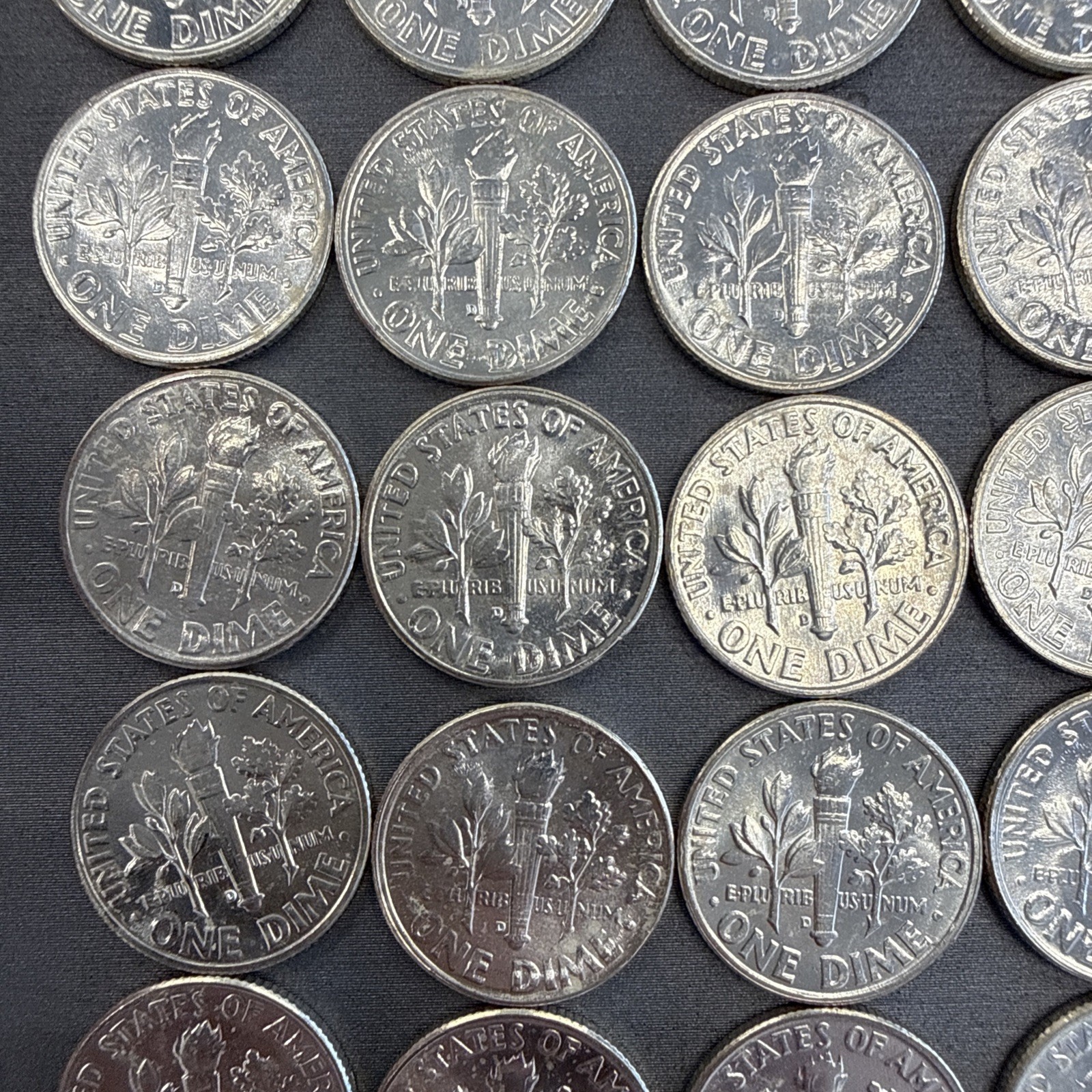 1957 D Roosevelt Silver Dime 50 Coins