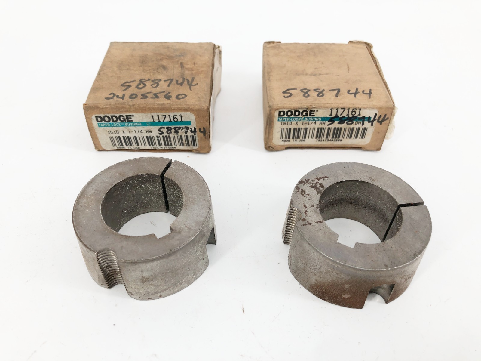Lot of 2 New Dodge 1610 X 1-1/4 KW Taper Lock Bushings 117161