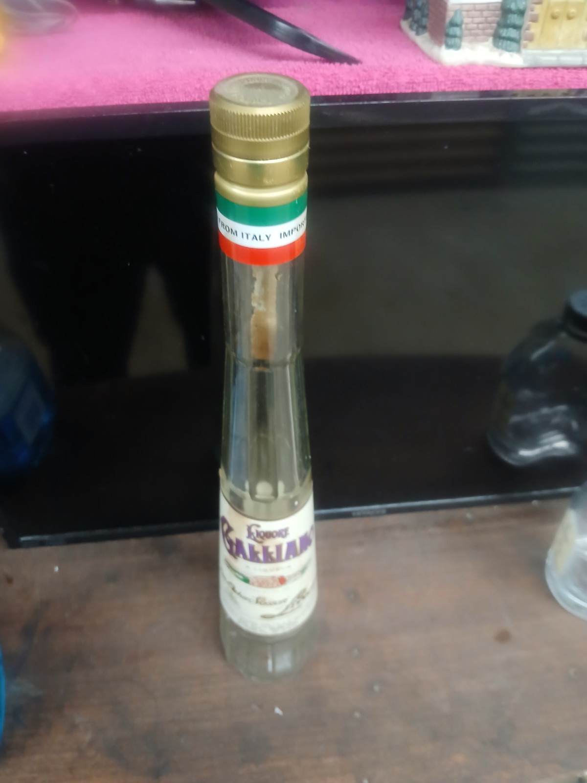 Vintage Liqueur Galliano 17” Liqueur Bottle Italy, Labels, Pour Spout, And