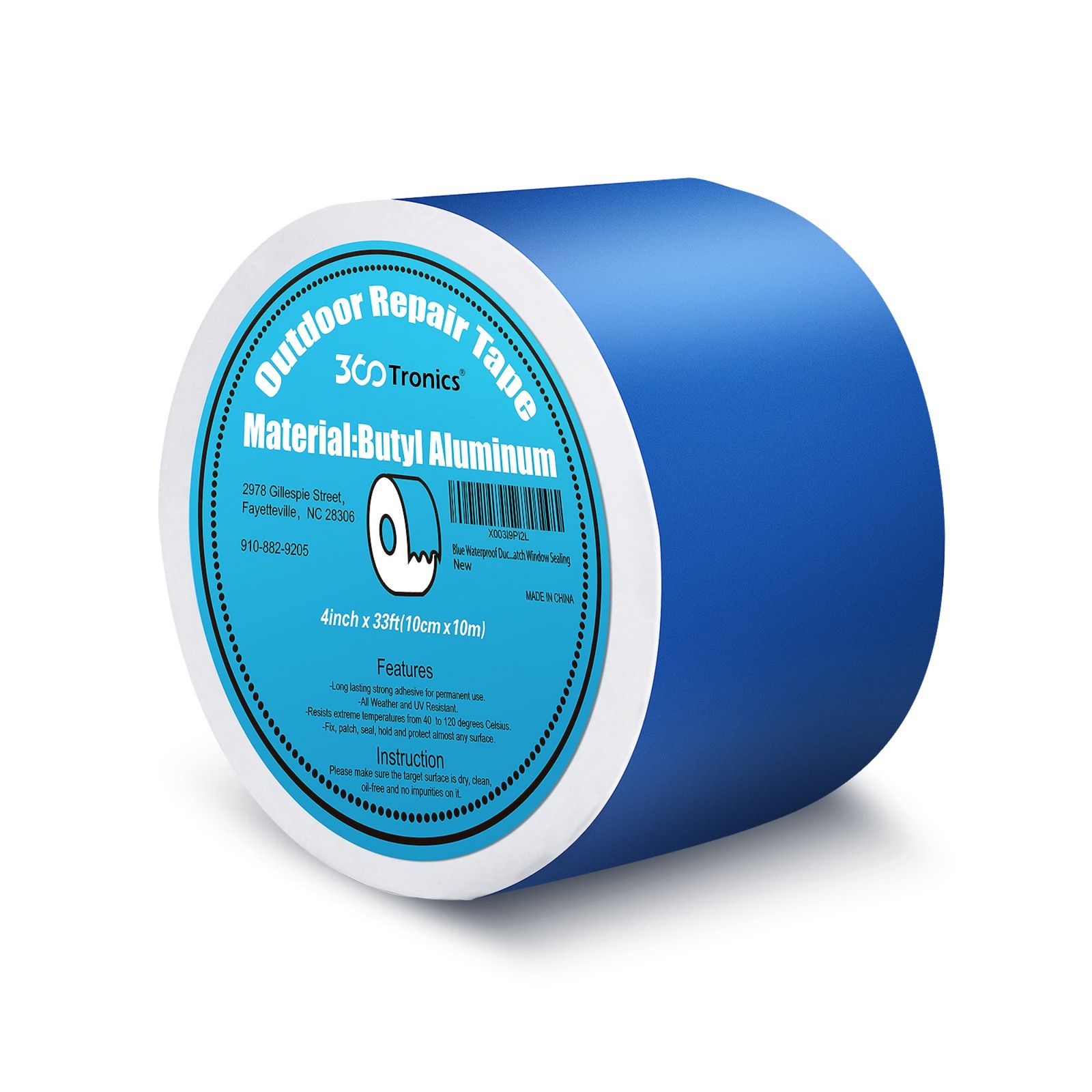 Strong Waterproof Tapes, Aluminum Butyl Rubber Tape 4in x 33ft, RV, Roof, Metal