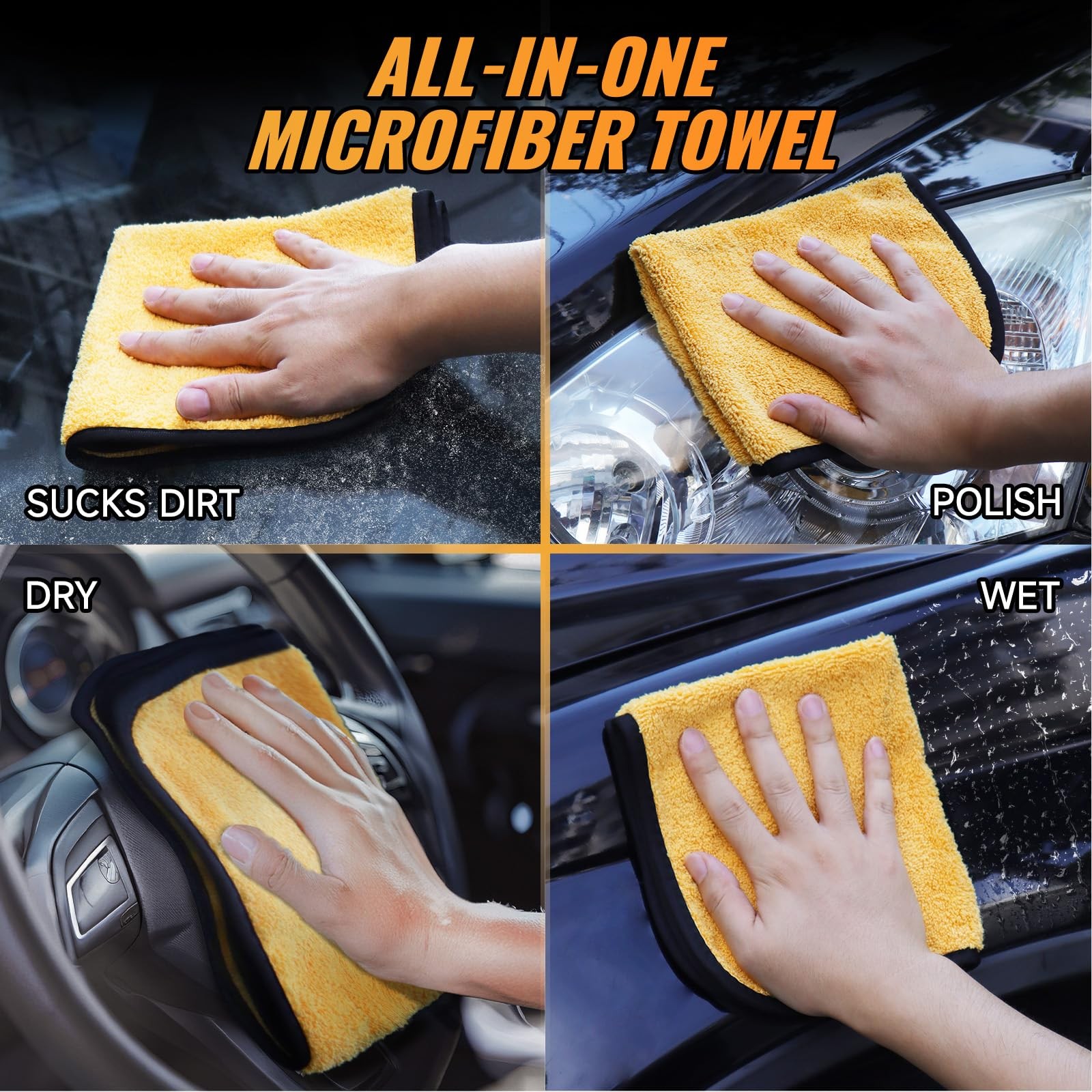 MRD's Home 3 Pack Microfiber Towels for 3PACK, Orange