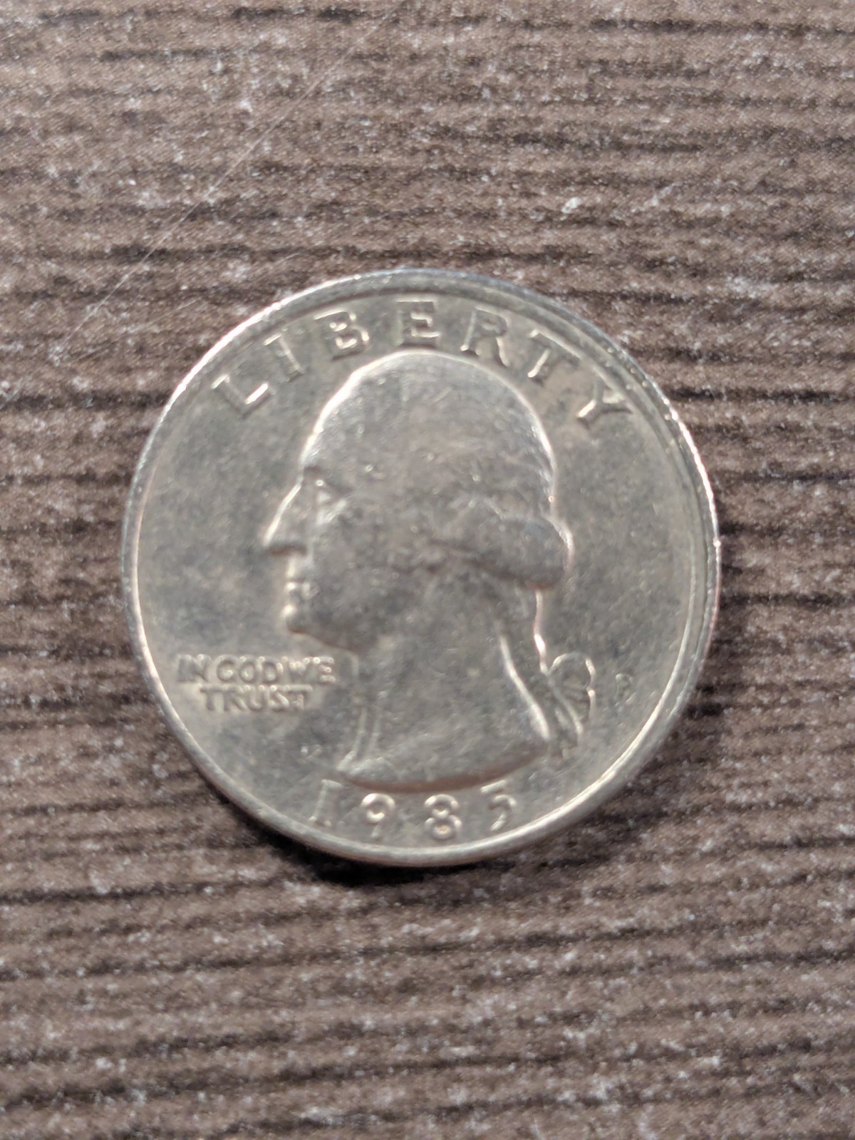 1985-P Washington Quarter Misaligned die