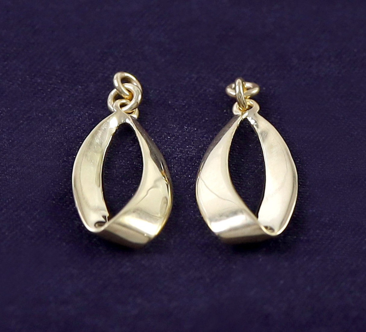 Reversible Drop Dangle Earrings Jackets 14K Yellow Gold Plated Sterling Silver