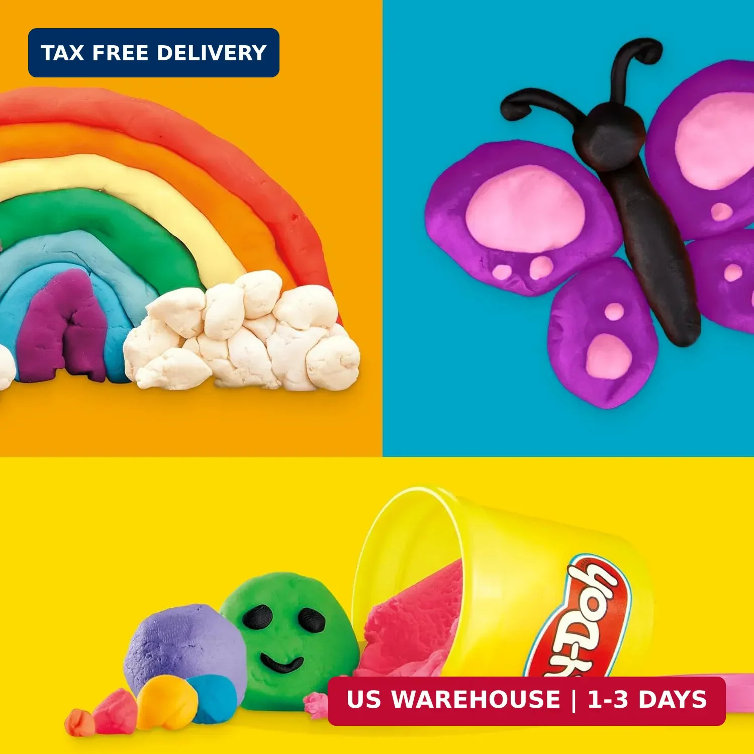 Play Doh Modeling Compound 10-Pack Case of Assorted Colors, Non-Toxic 2 oz. Cans