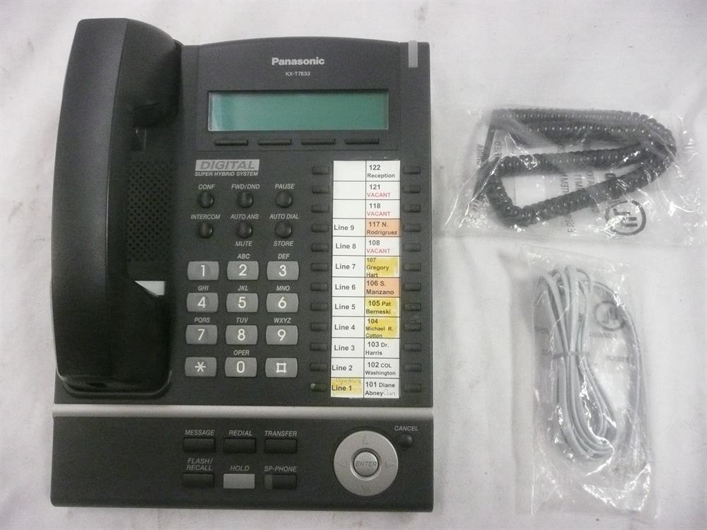 Panasonic KX-T7633B Black 24 Button Digital Telephone with Speakerphone and Disp