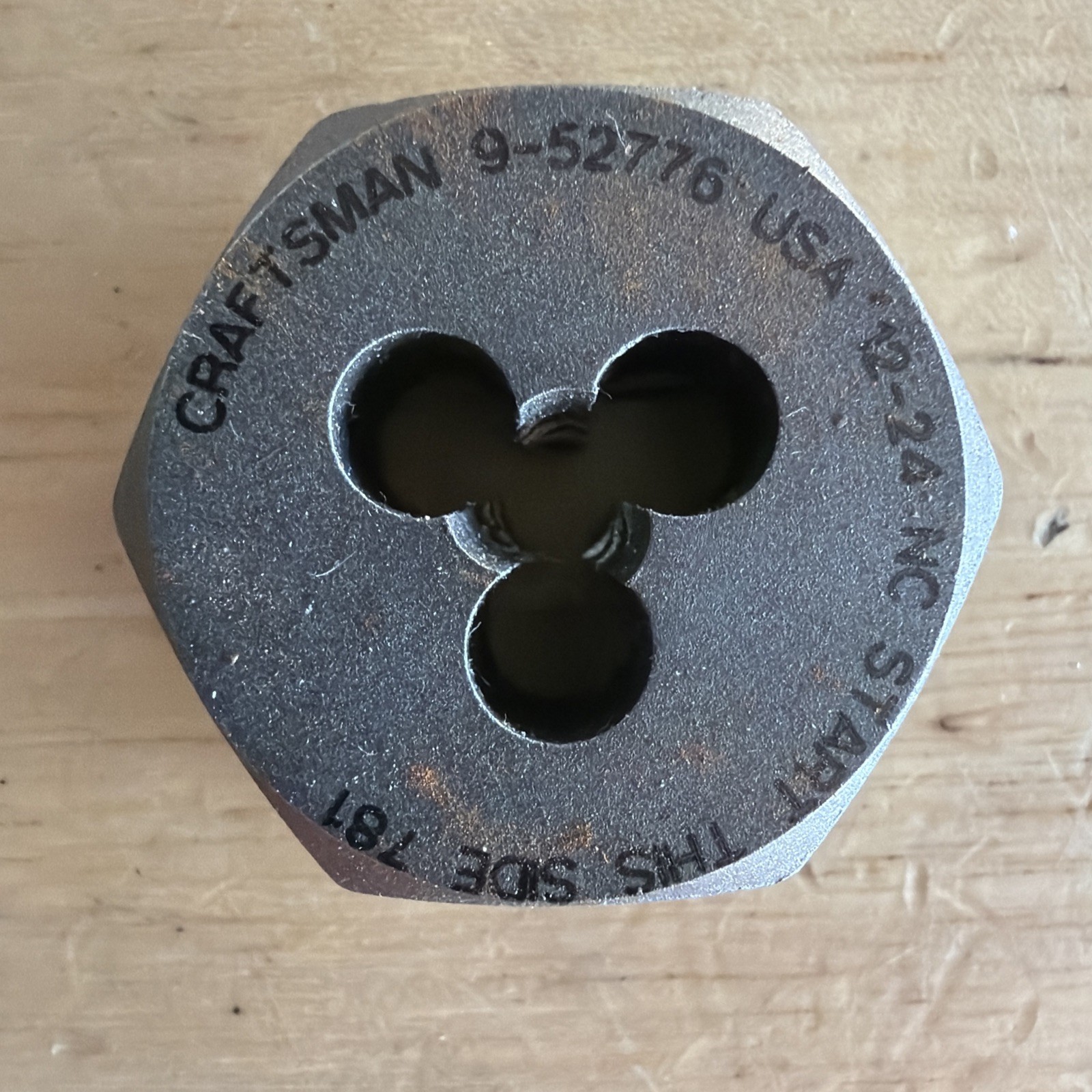 Craftsman Professional 12-24 NC Die 1" Hex 9 52776 for Tap & Die Set 52306 USA