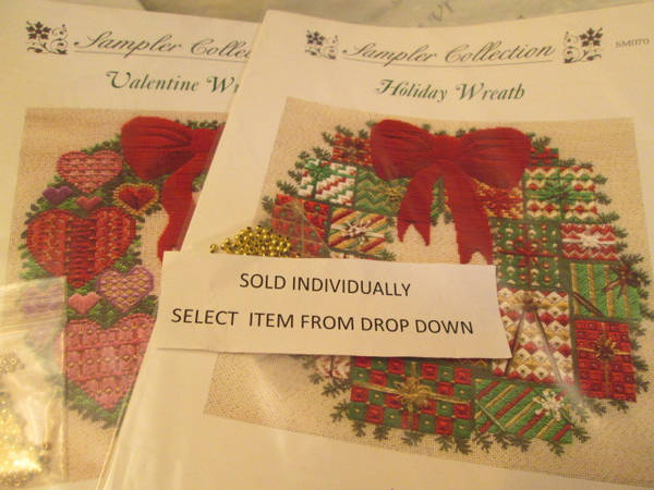 Laura Perin Sampler Collection Wreath Canvaswork CHART Your Choice