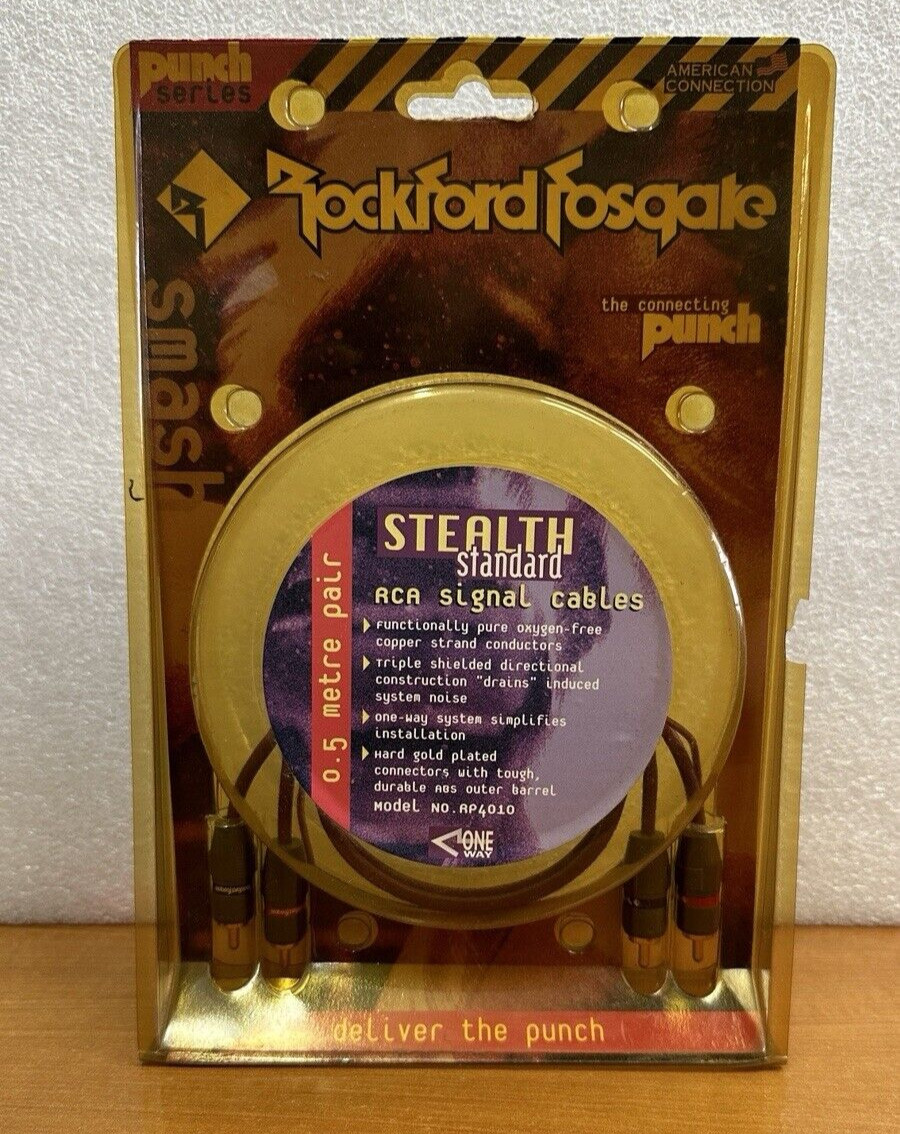 Rockford Fosgate RP-4010 .5 meter 20 inch RCA w/ Turn on Signal Cable Old School