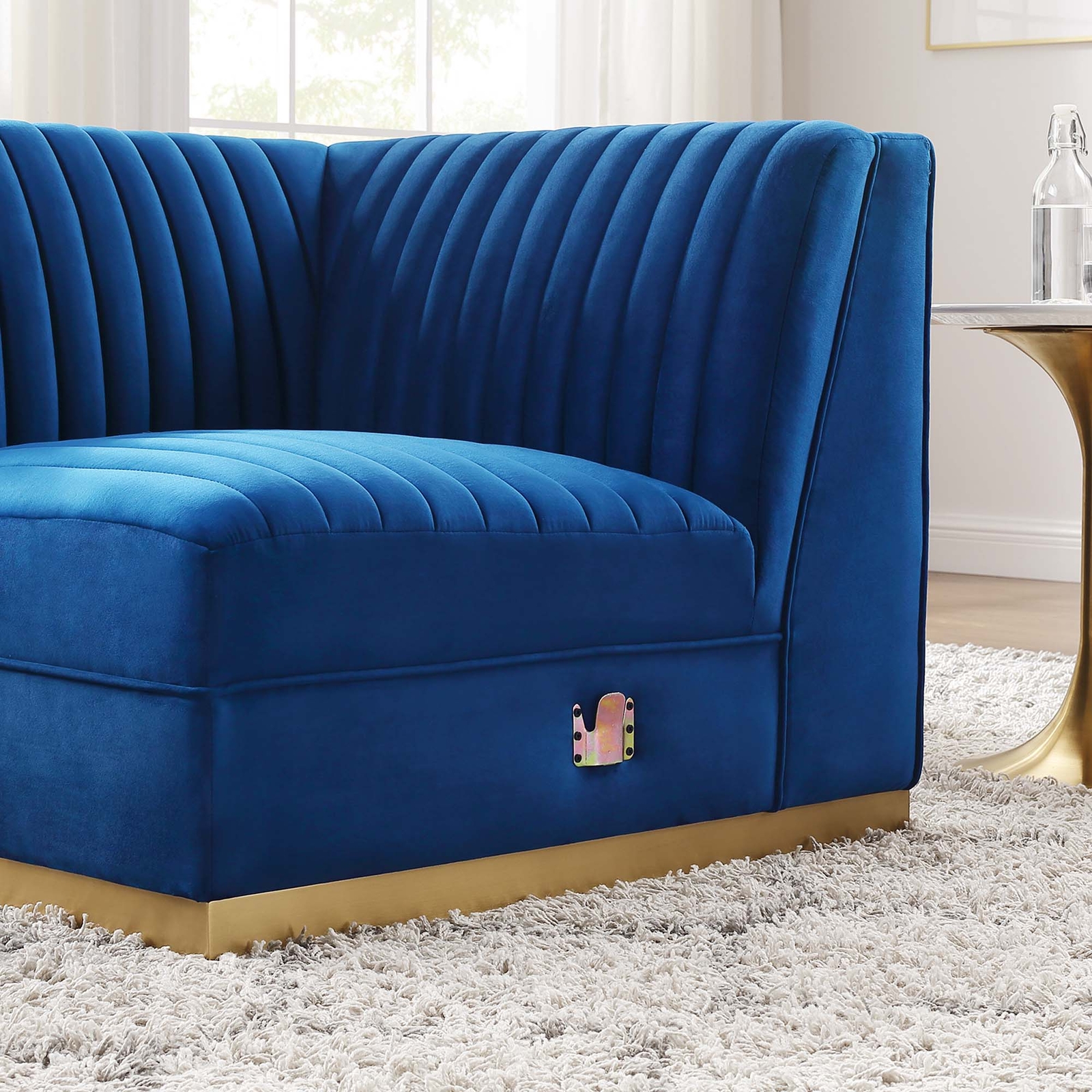 Sanguine Modular Sectional Sofa Right Corner Chair in Navy Blue